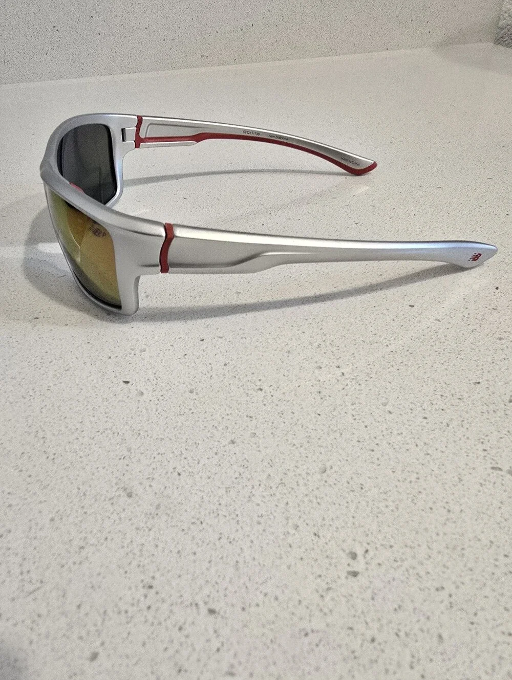 New Balance Silver Frame Mirrored Sunglasses - Gold/Orange Lenses